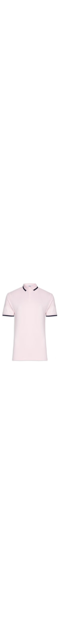 Polo Masculina Piquet Com Detalhes Friso - Rosa