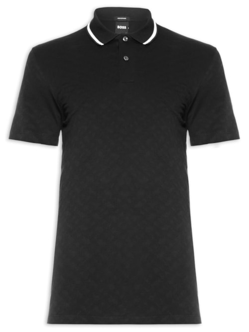Polo Masculina Piquet de Malha Texturizada Regular fit - Preto