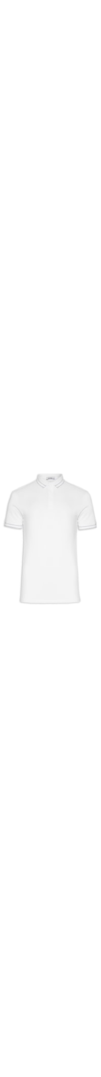 Polo Masculina Piquet Detalhe Em Friso - Branco