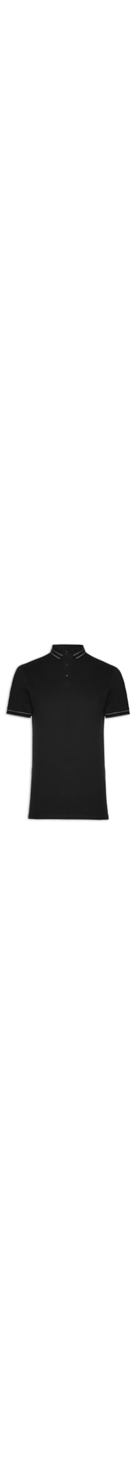 Polo Masculina Piquet Detalhe Em Friso - Preto