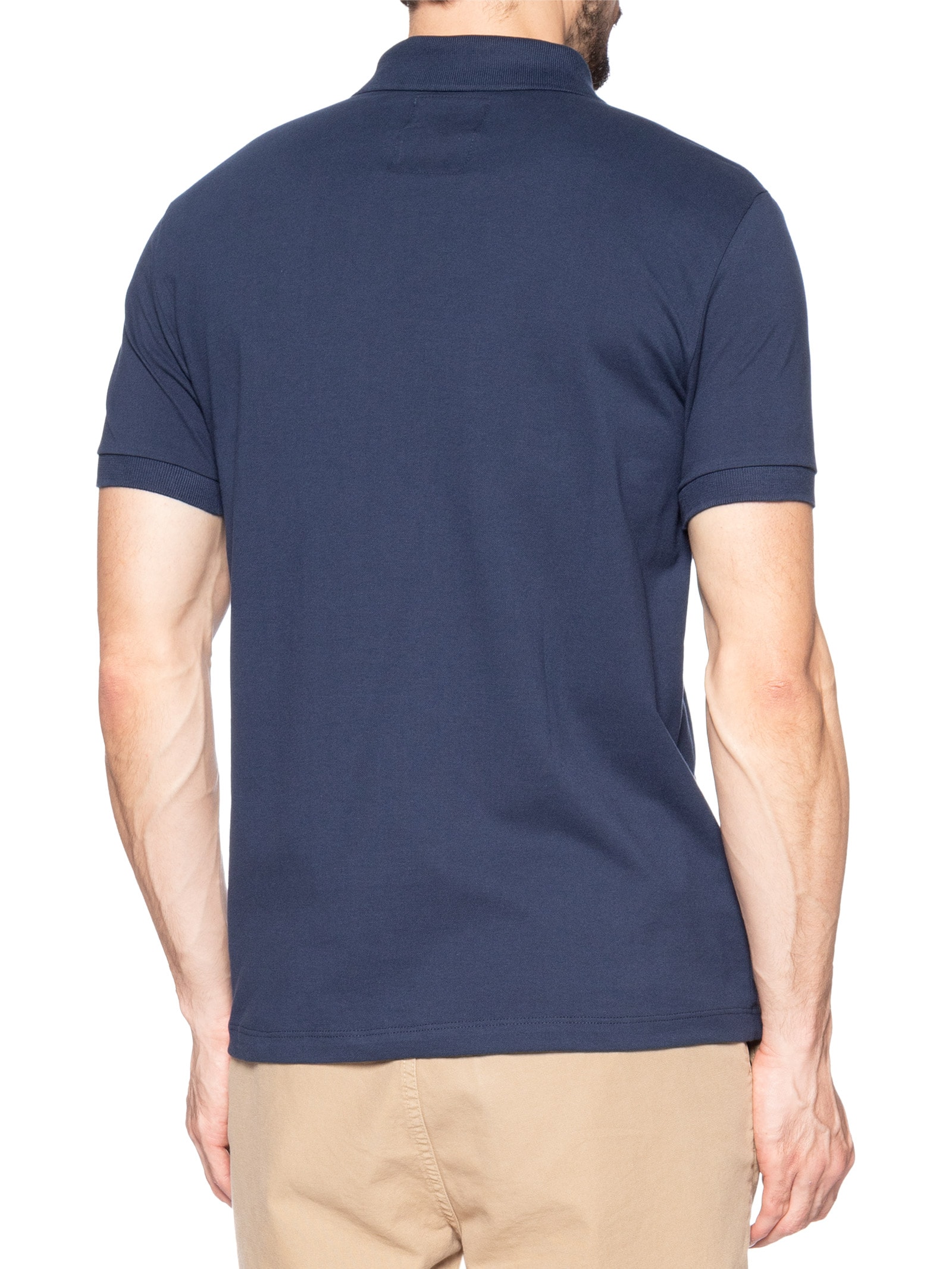 Polo Masculina Piquet Dupla Senna Azul Reserva