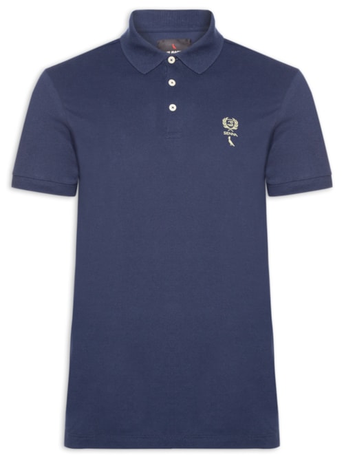 Polo Masculina Piquet Dupla Senna - Azul