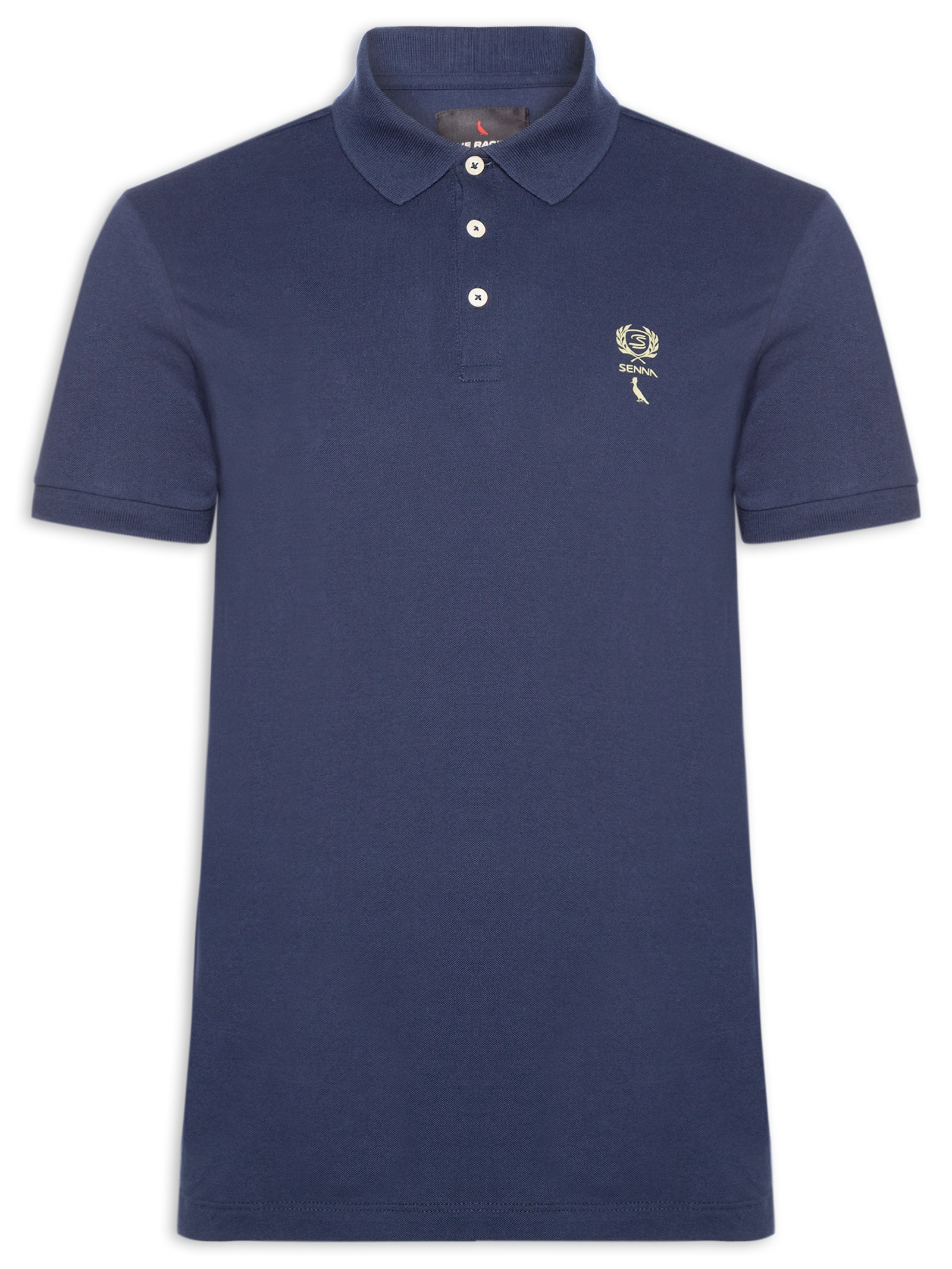Polo Masculina Piquet Dupla Senna Azul Reserva