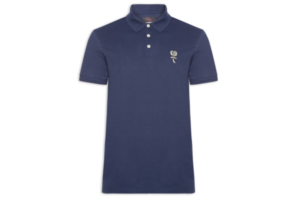 Polo Masculina Piquet Dupla Senna - Azul