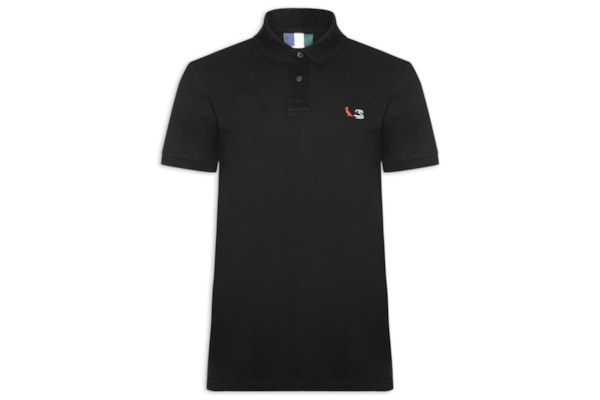 Polo Masculina Piquet Dupla Senna - Preto