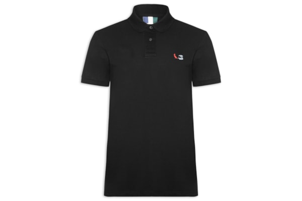 Polo Masculina Piquet Dupla Senna - Preto