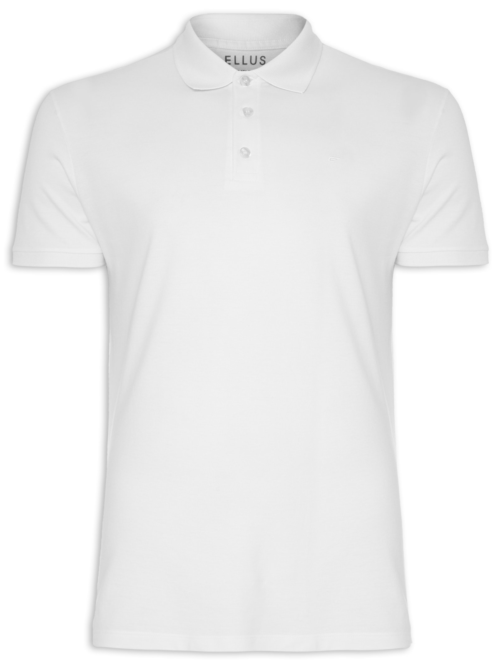 Polo Masculina Piquet Easa Classic Manga Curta Branco Ellus