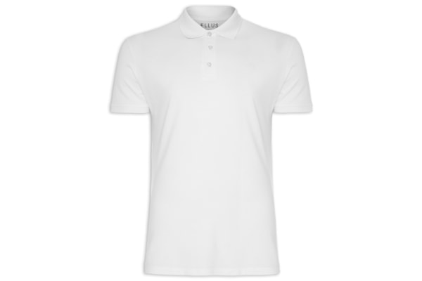 Polo Masculina Piquet Easa Classic Manga Curta - Branco