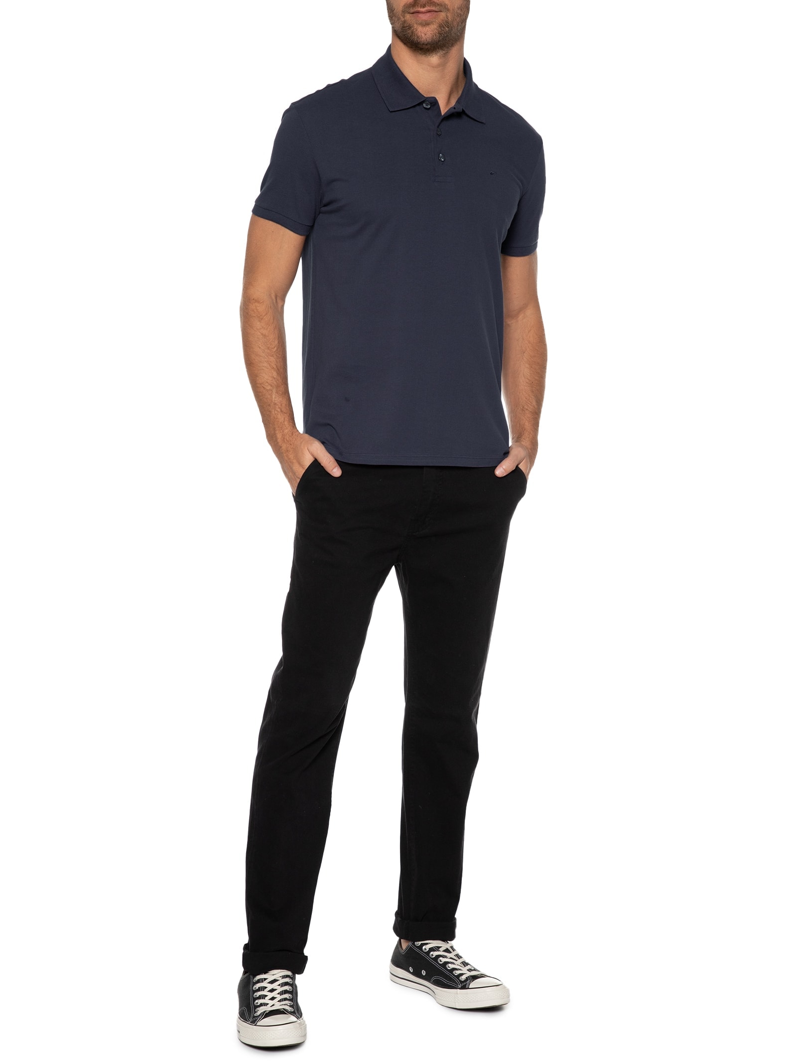 Polo Masculina Piquet Easa Classic Manga Curta Roxo Ellus