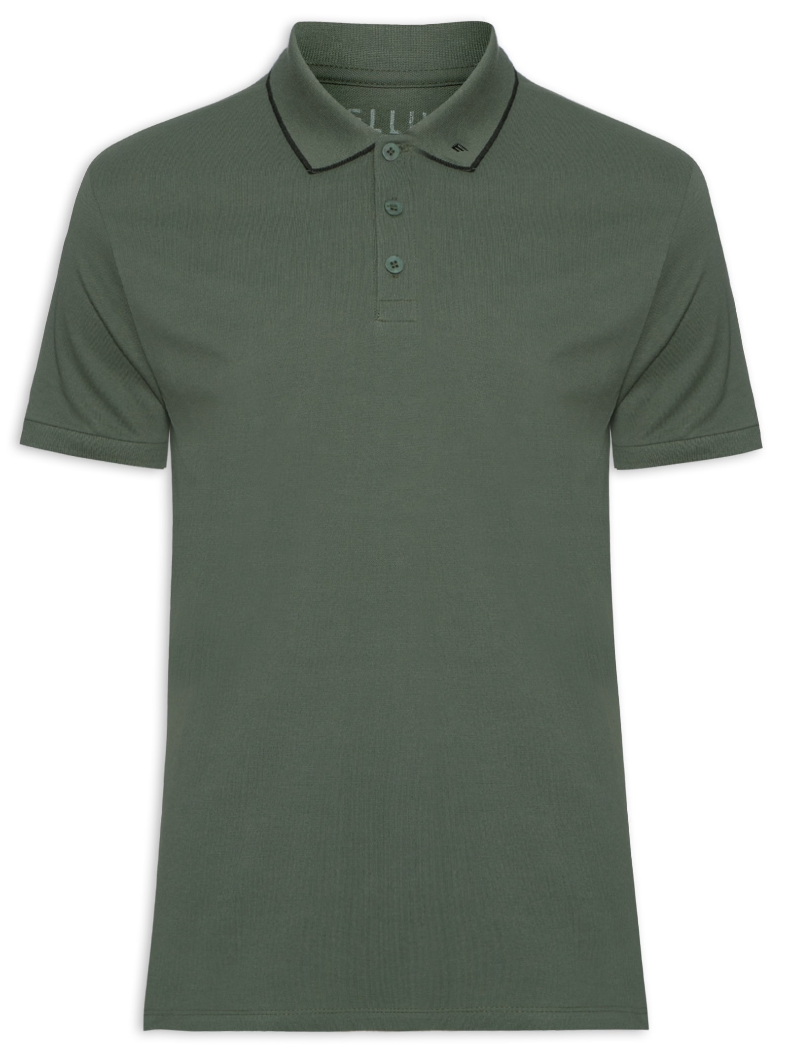 Polo Masculina Piquet Easa Collar Classic Verde Ellus