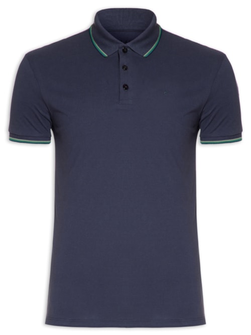 Polo Masculina Piquet Easa Frisos Classic Manga Curta - Roxo