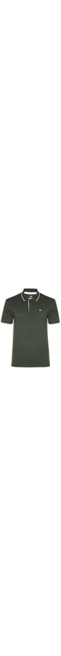 Polo Masculina Piquet Friso Contrastante - Verde