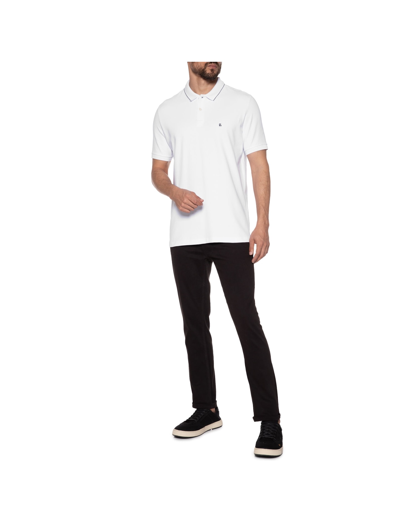 Polo Masculina Piquet Friso New Branco Foxton