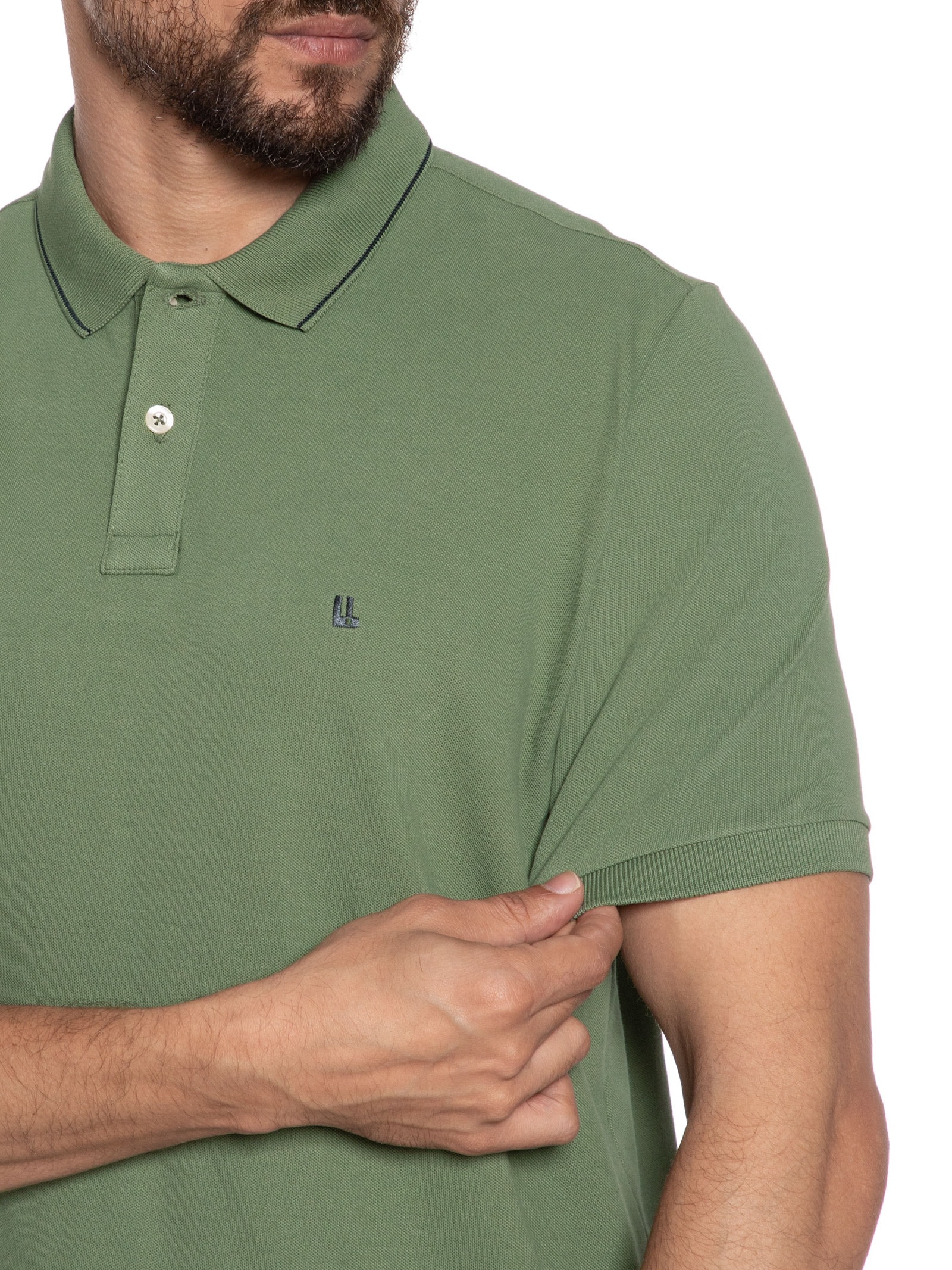 Polo Masculina Piquet Friso New Verde Foxton