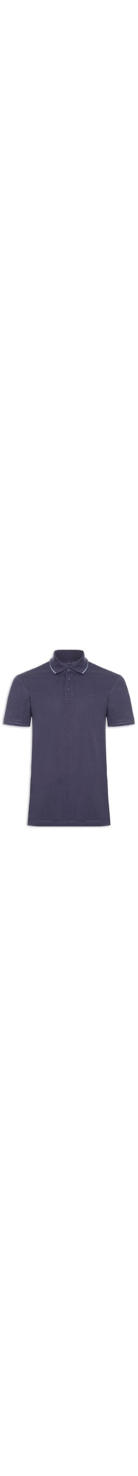 Polo Masculina Piquet Friso Simple Mc - Azul