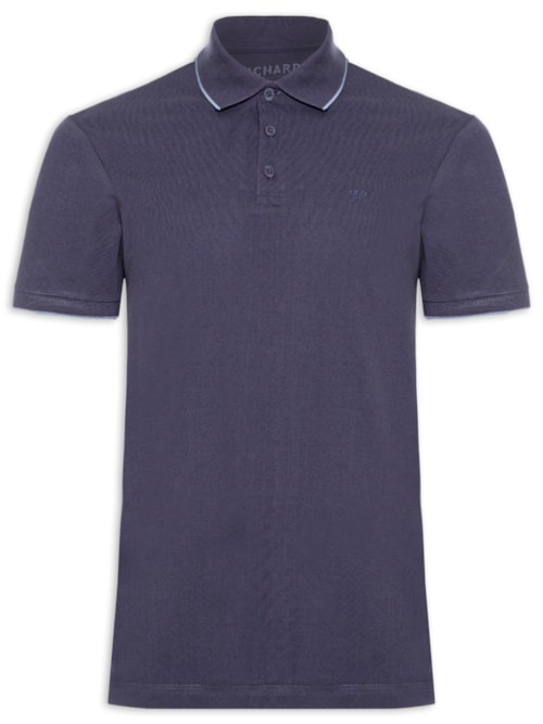 Polo Masculina Piquet Friso Simple Mc – Azul