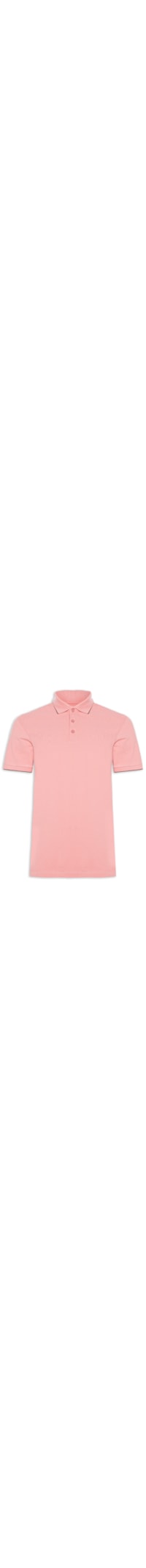 Polo Masculina Piquet Friso Simple Mc - Rosa
