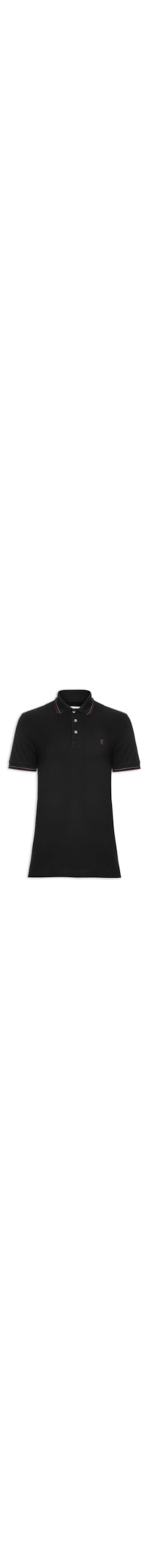 Polo Masculina Piquet Frisos - Preto