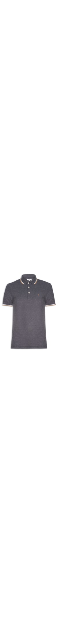 Polo Masculina Piquet Frisos Tricolor - Cinza