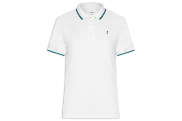 Polo Masculina Piquet Frisos Tricolor Regular - Branco