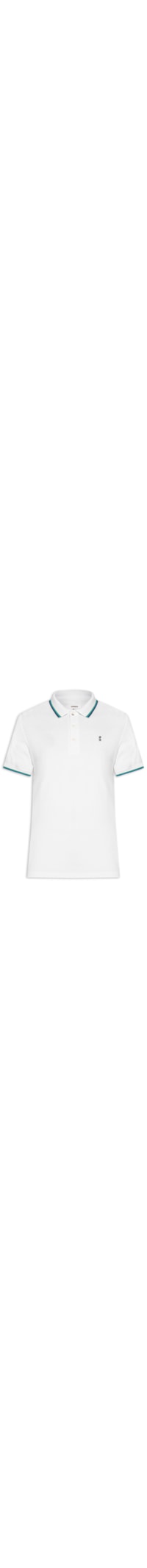 Polo Masculina Piquet Frisos Tricolor Regular - Branco