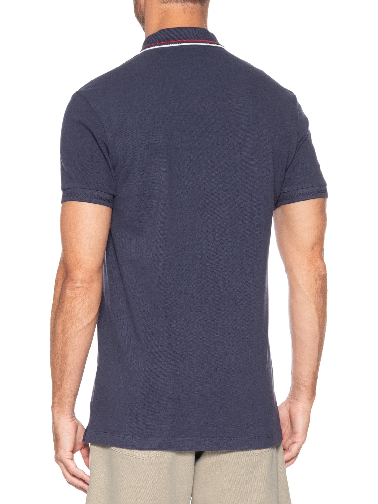 Polo Masculina Piquet Gola Navy Azul Aramis