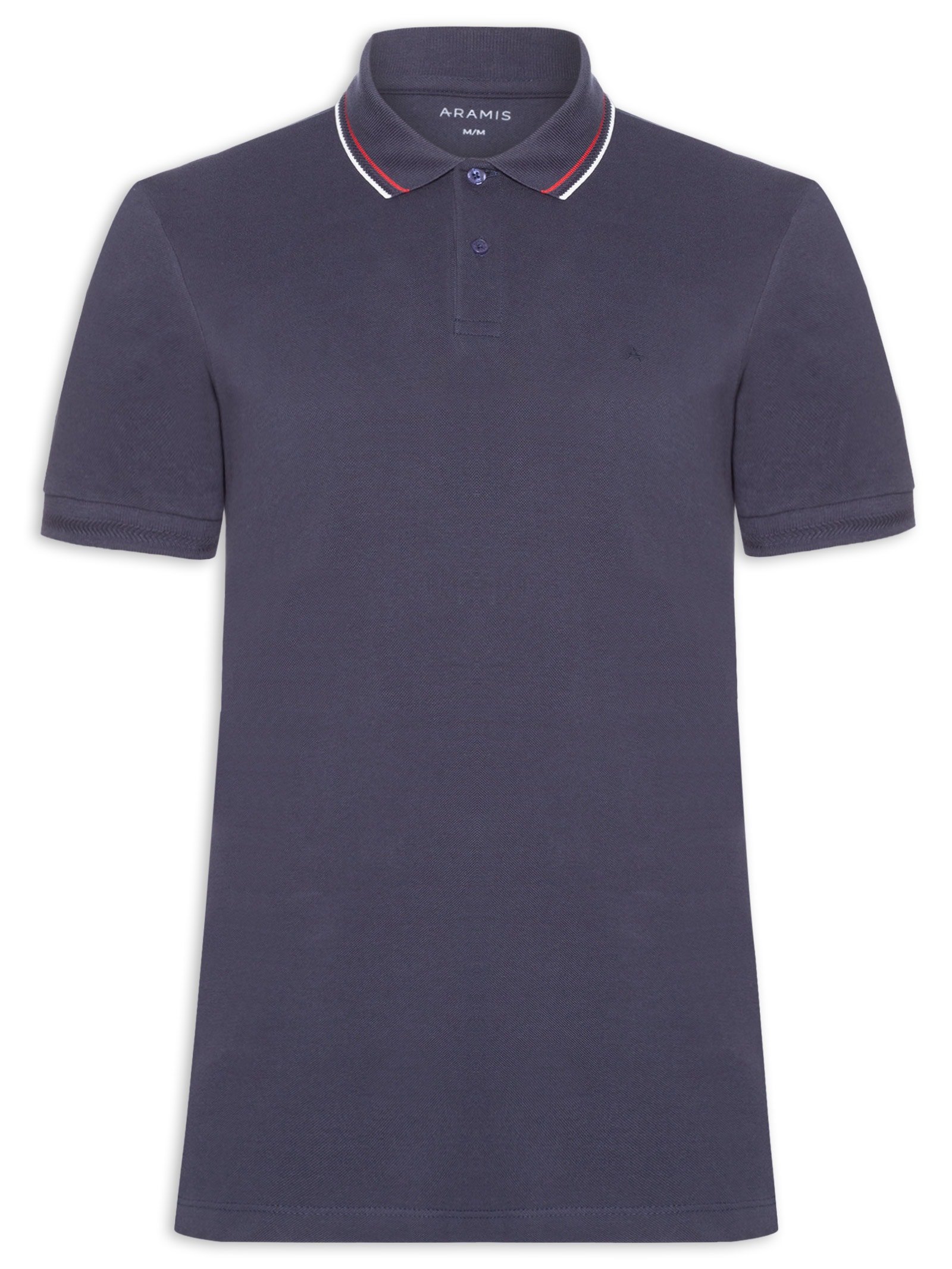 Polo Masculina Piquet Gola Navy Azul Aramis