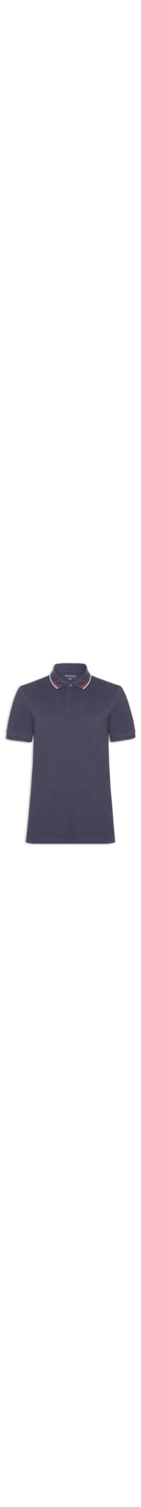 Polo Masculina Piquet Gola Navy - Azul