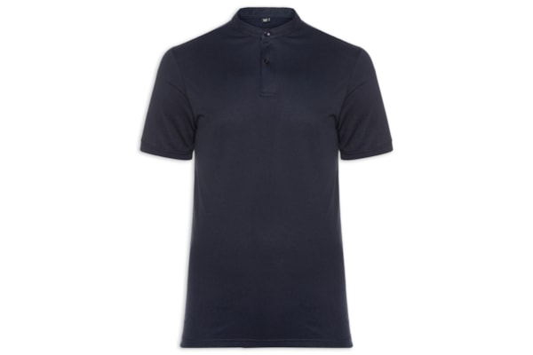  Polo Masculina Piquet Gola Padre - Azul