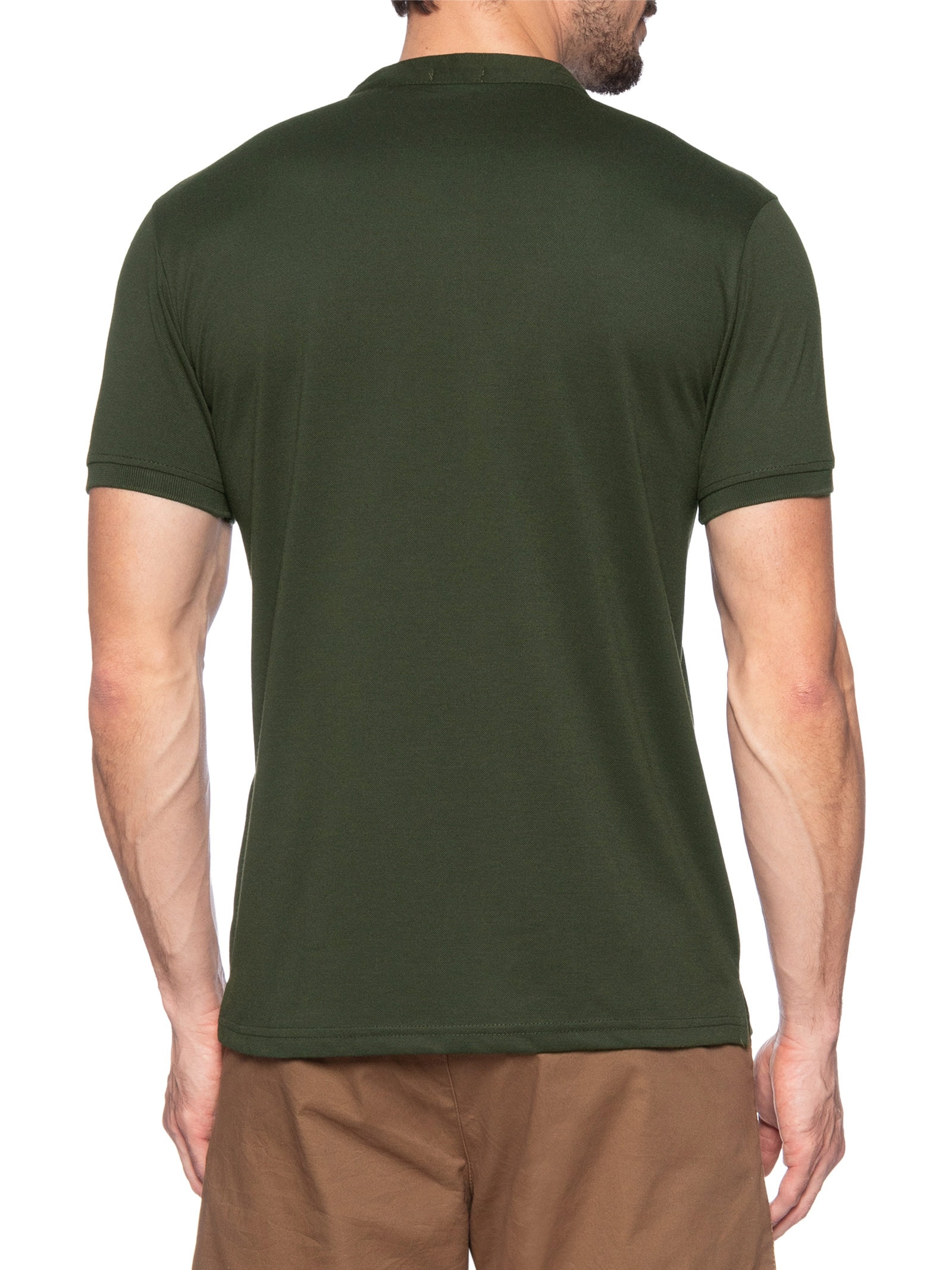 Polo Masculina Piquet Gola Padre Verde Basiq Men