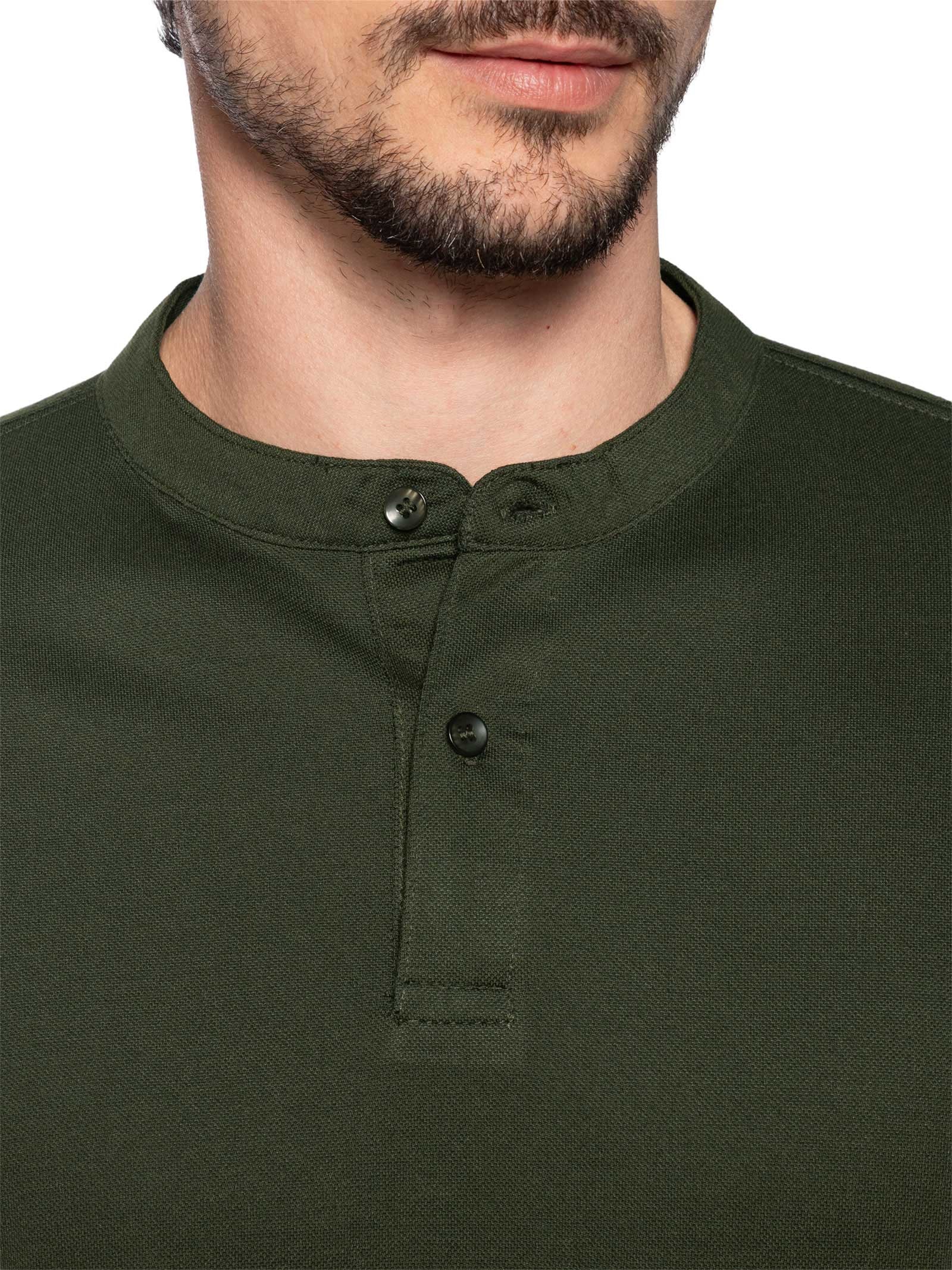 Polo Masculina Piquet Gola Padre Verde Basiq Men
