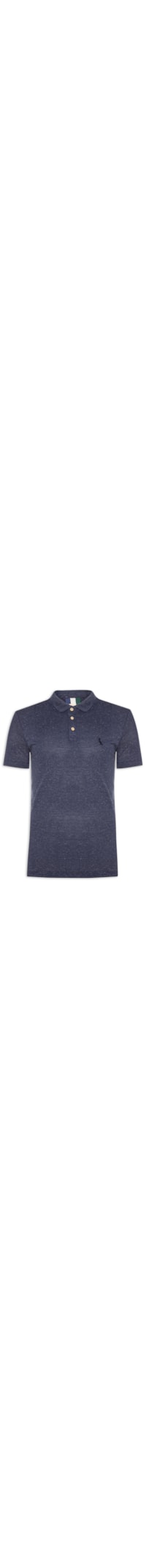 Polo Masculina Piquet Linho - Azul