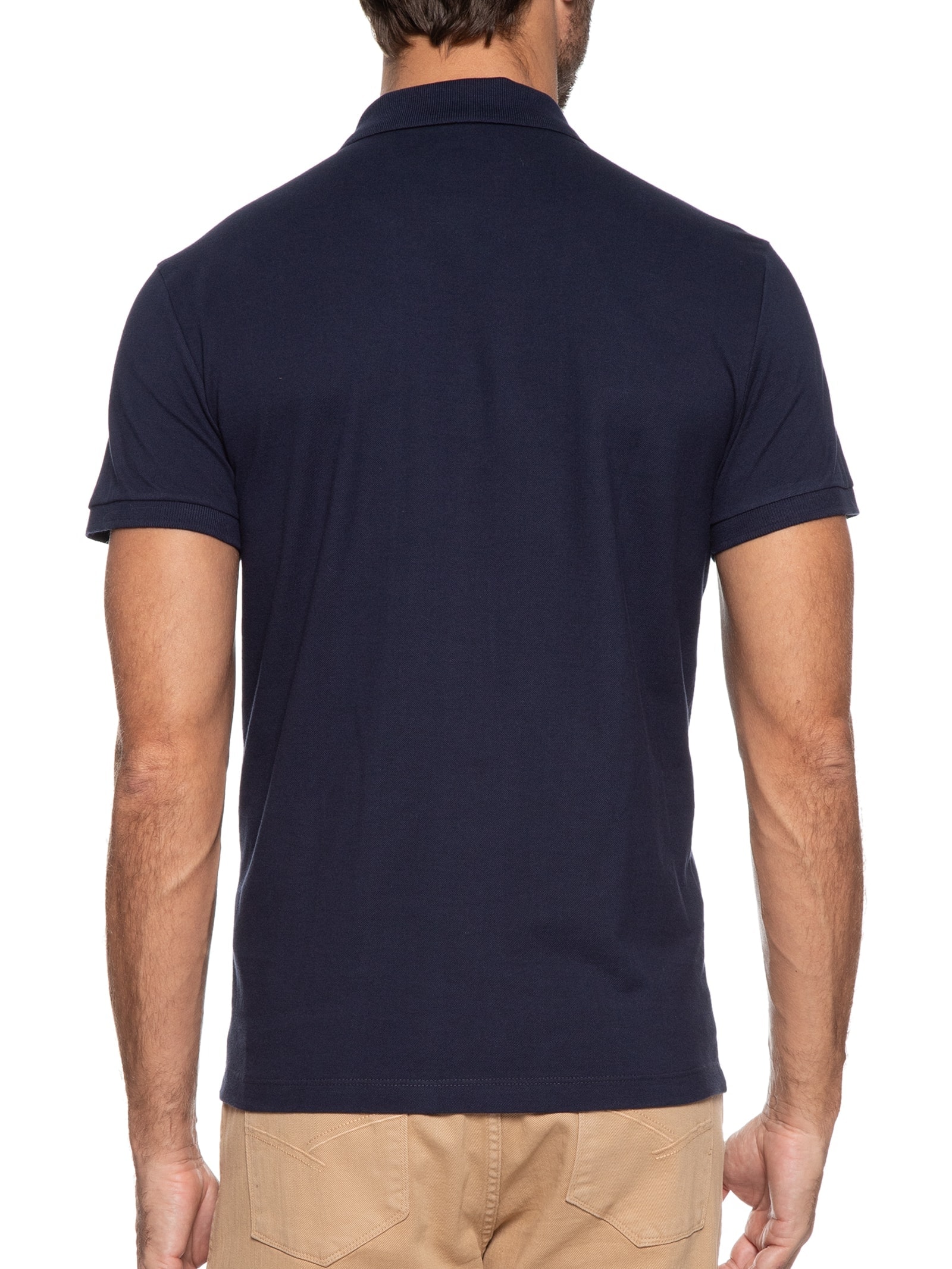 Polo Masculina Piquet Lisa Azul Richards