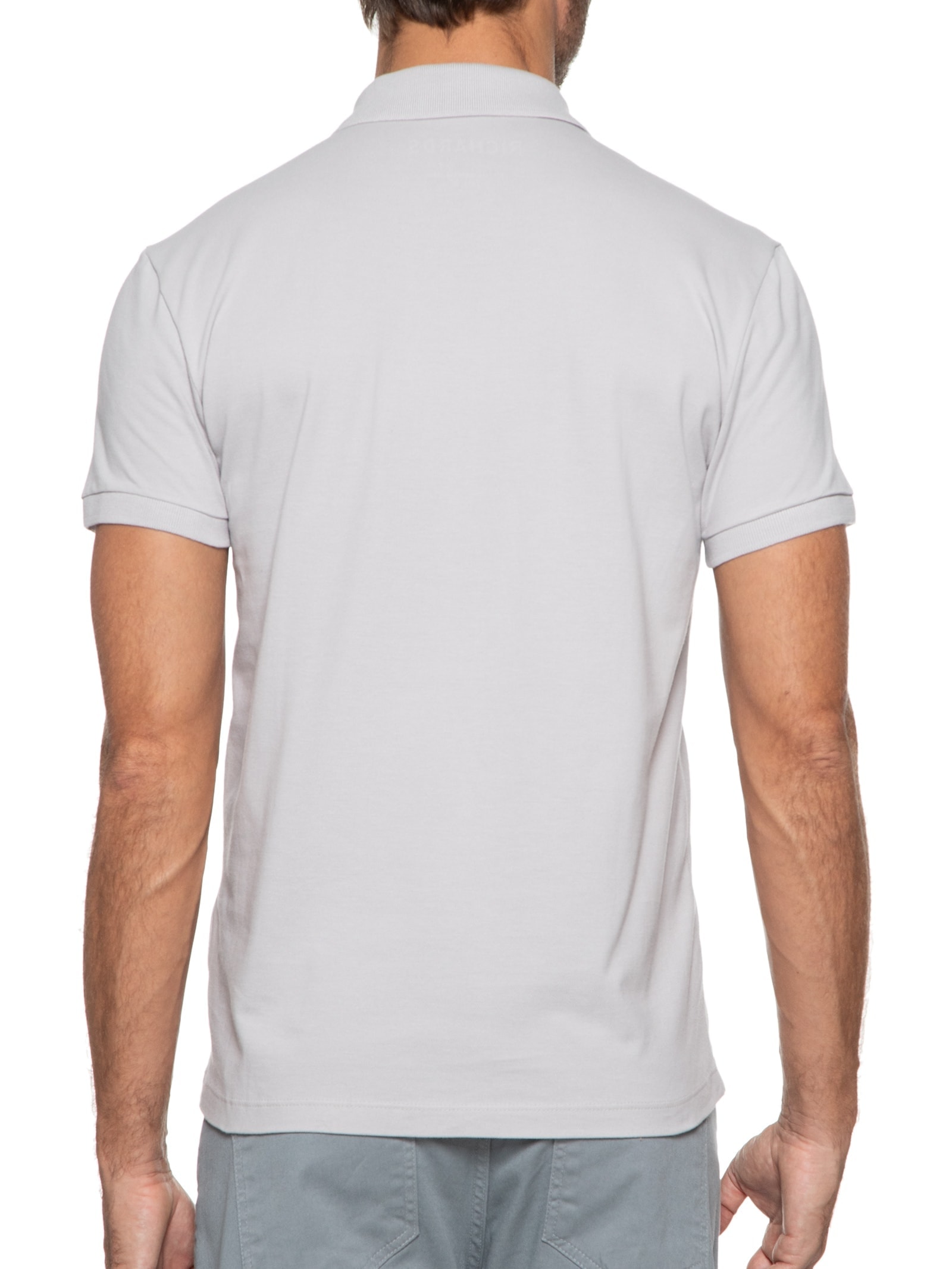 Polo Masculina Piquet Lisa Cinza Richards