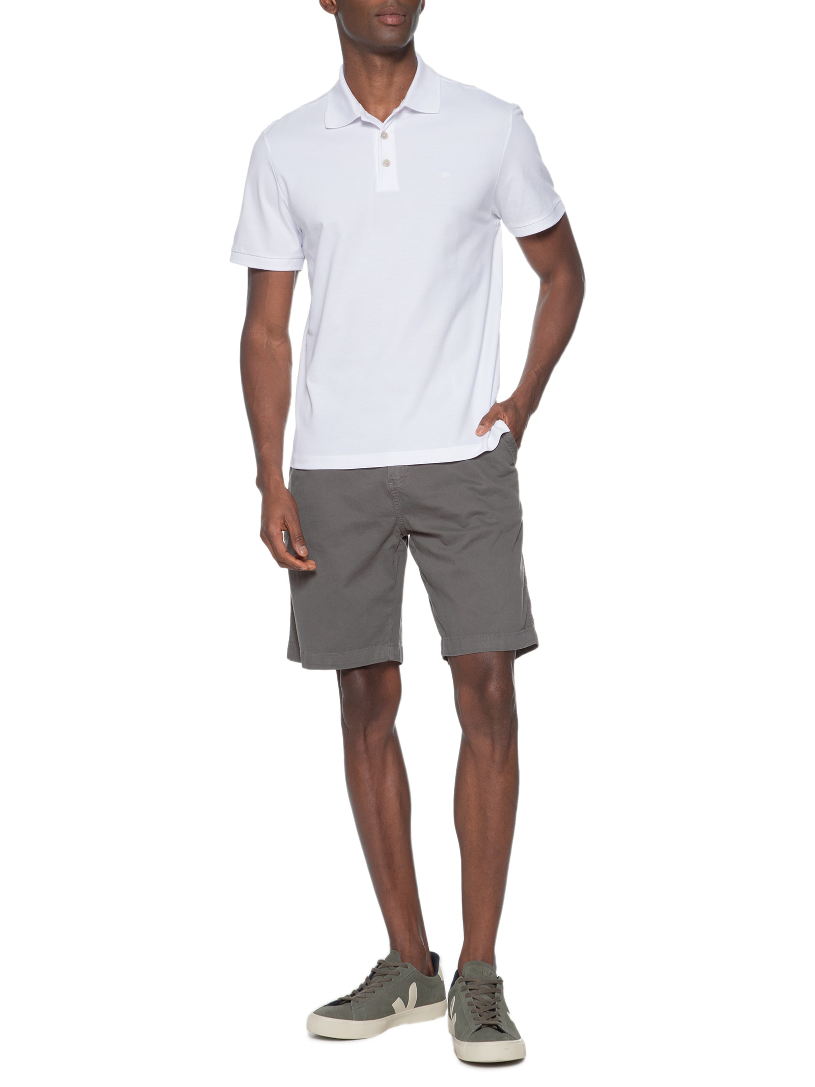 Polo Masculina Piquet Lisa Mc Branco Richards