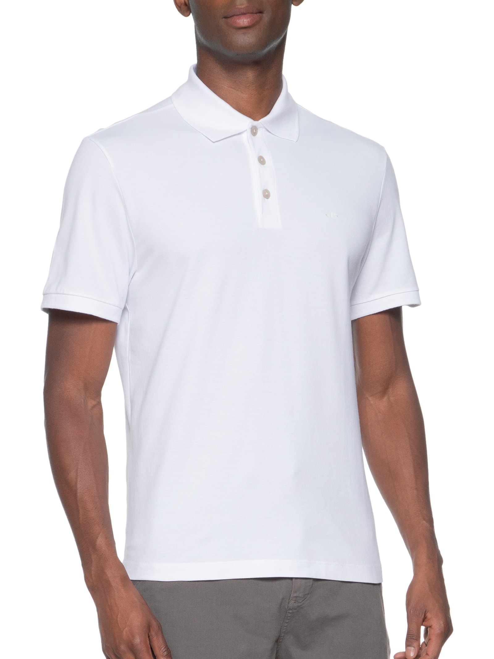 Polo Masculina Piquet Lisa Mc Branco Richards