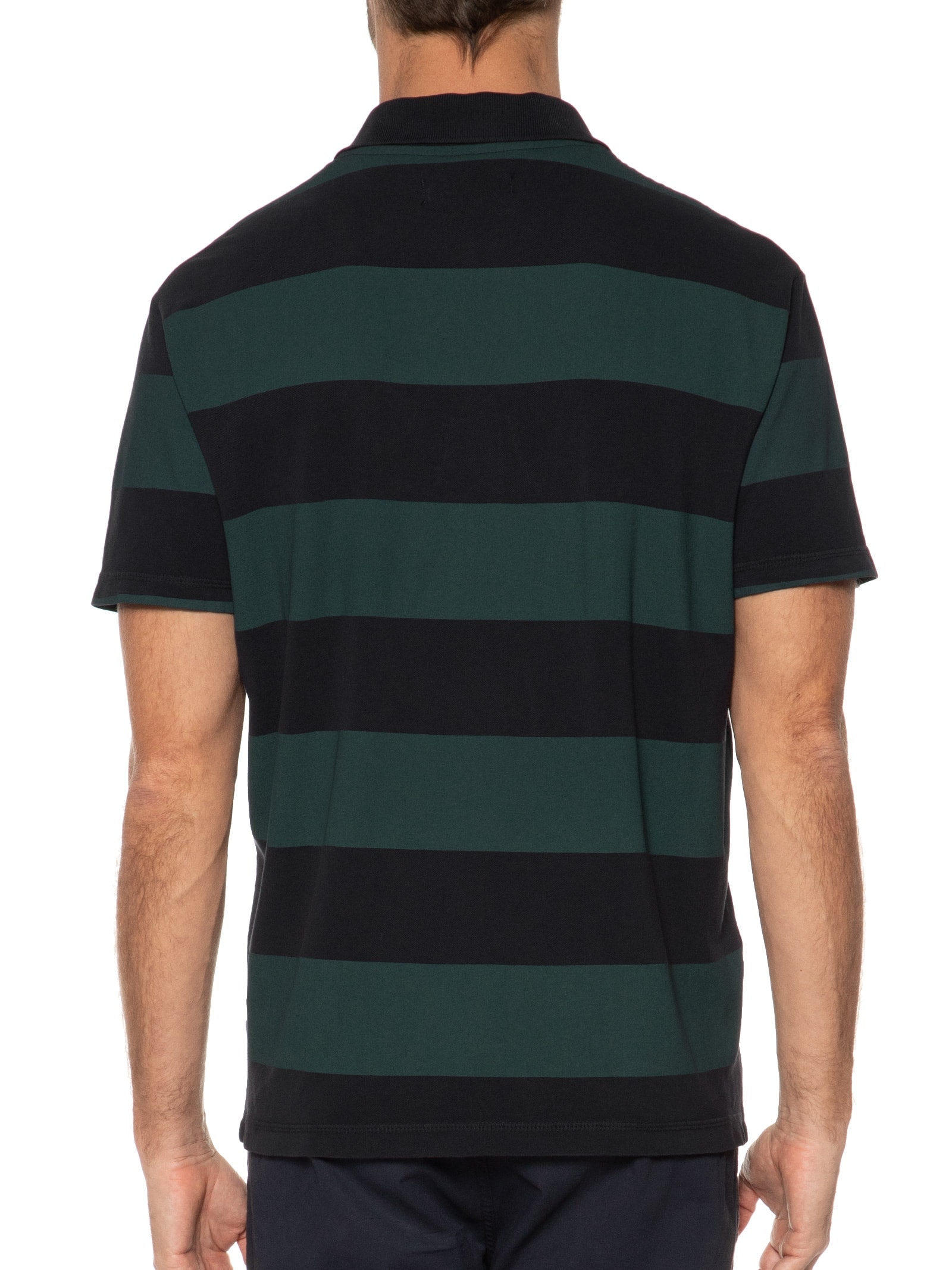 Polo Masculina Piquet Listrada Manga Curta Azul Richards