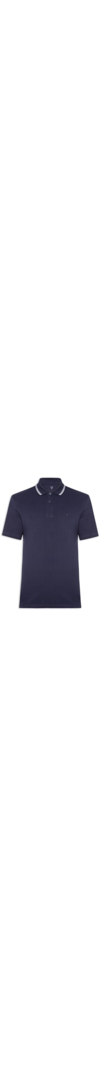 Polo Masculina Piquet Manga Curta 3 Frisos - Azul