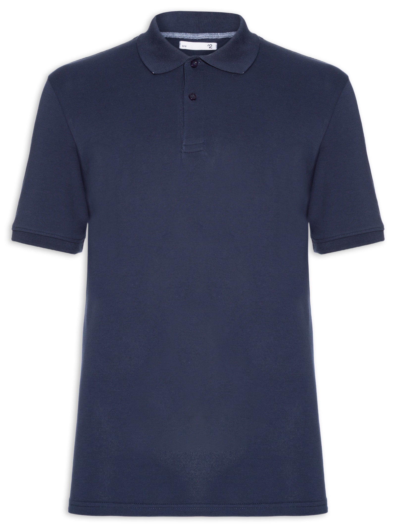 Polo Masculina Piquet Manga Curta Azul '2 Essential