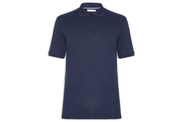 Polo Masculina Piquet Manga Curta - Azul