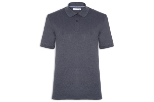 Polo Masculina Piquet Manga Curta - Azul