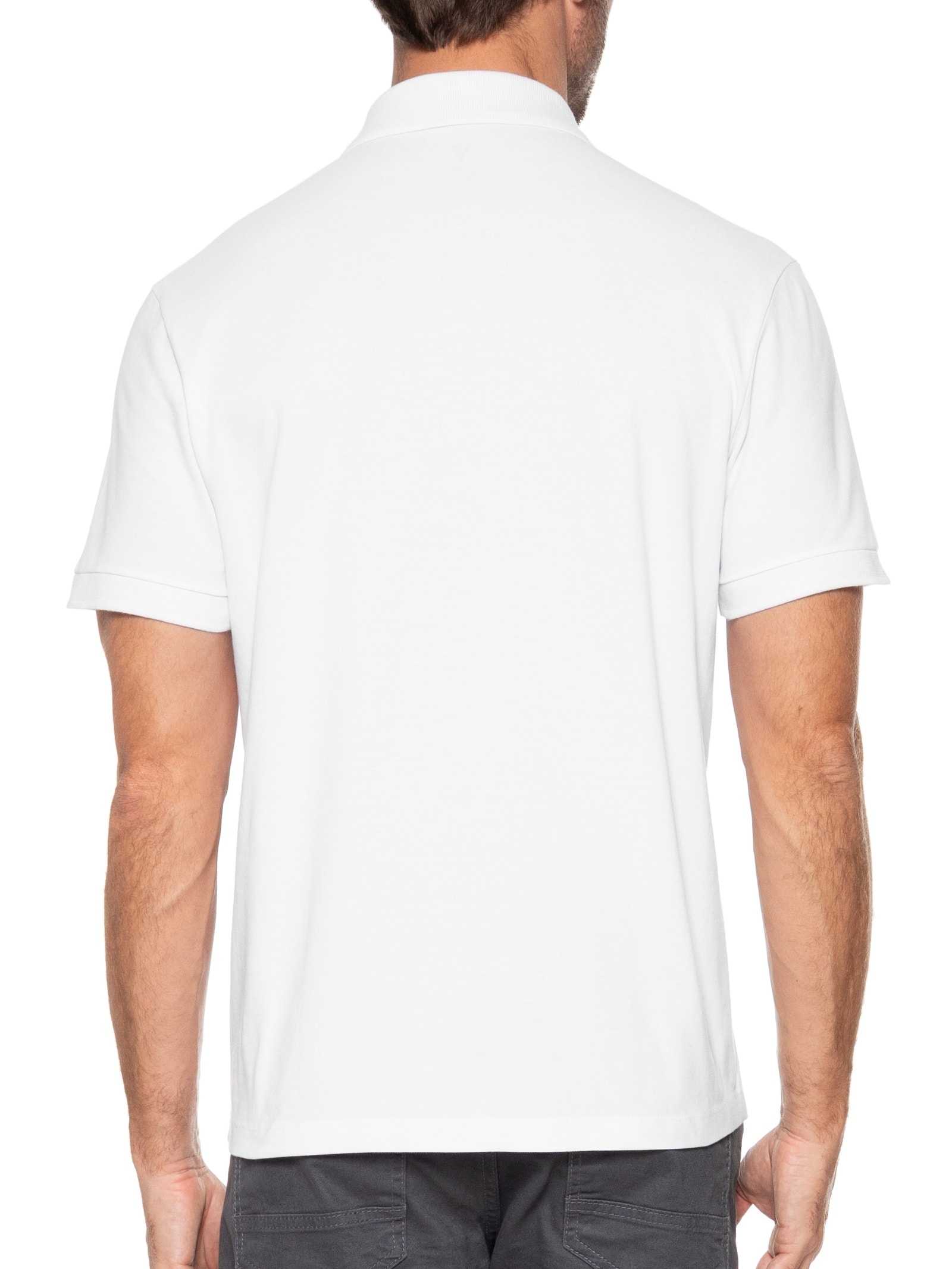 Polo Masculina Piquet Manga Curta Básica Branco Vr