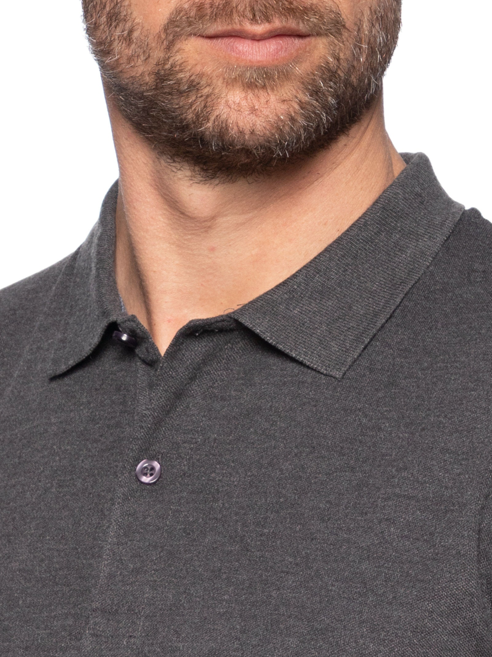 Polo Masculina Piquet Manga Curta Cinza '2 Essential