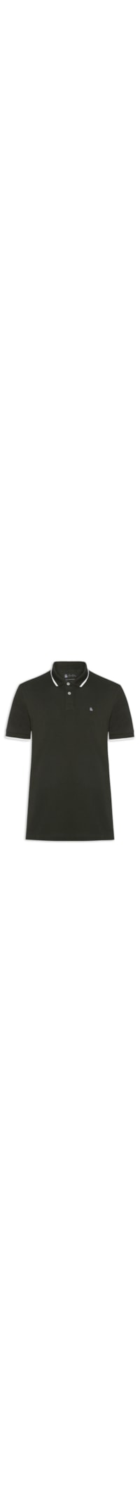 Pólo Masculina Piquet Manga Curta Friso - Verde