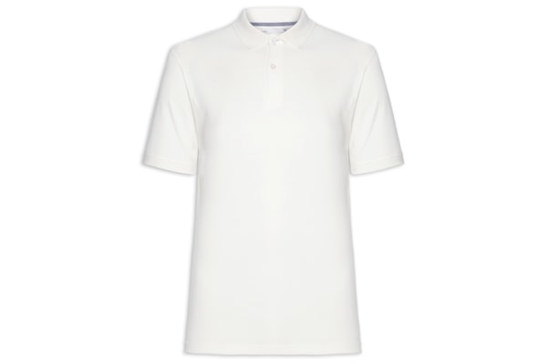 Polo Masculina Piquet Manga Curta - Off White