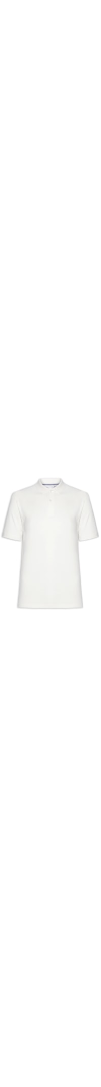 Polo Masculina Piquet Manga Curta - Off White