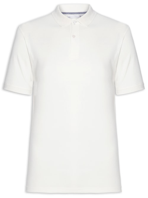 Polo Masculina Piquet Manga Curta – Off White
