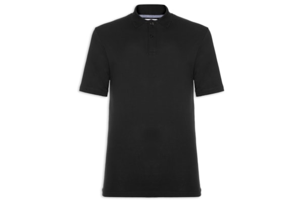 Polo Masculina Piquet Manga Curta - Preto