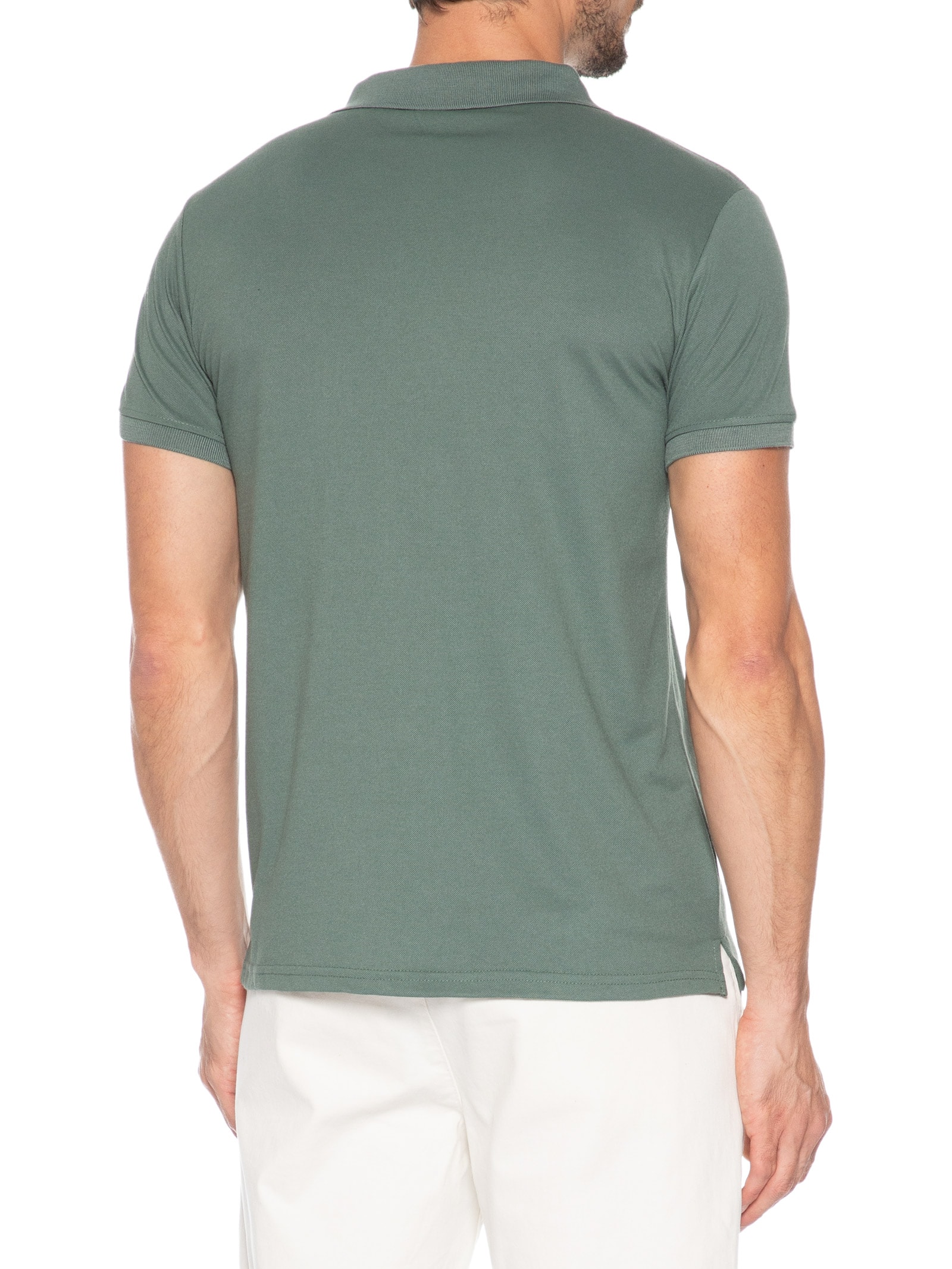Polo Masculina Piquet Manga Curta Verde Basiq Men