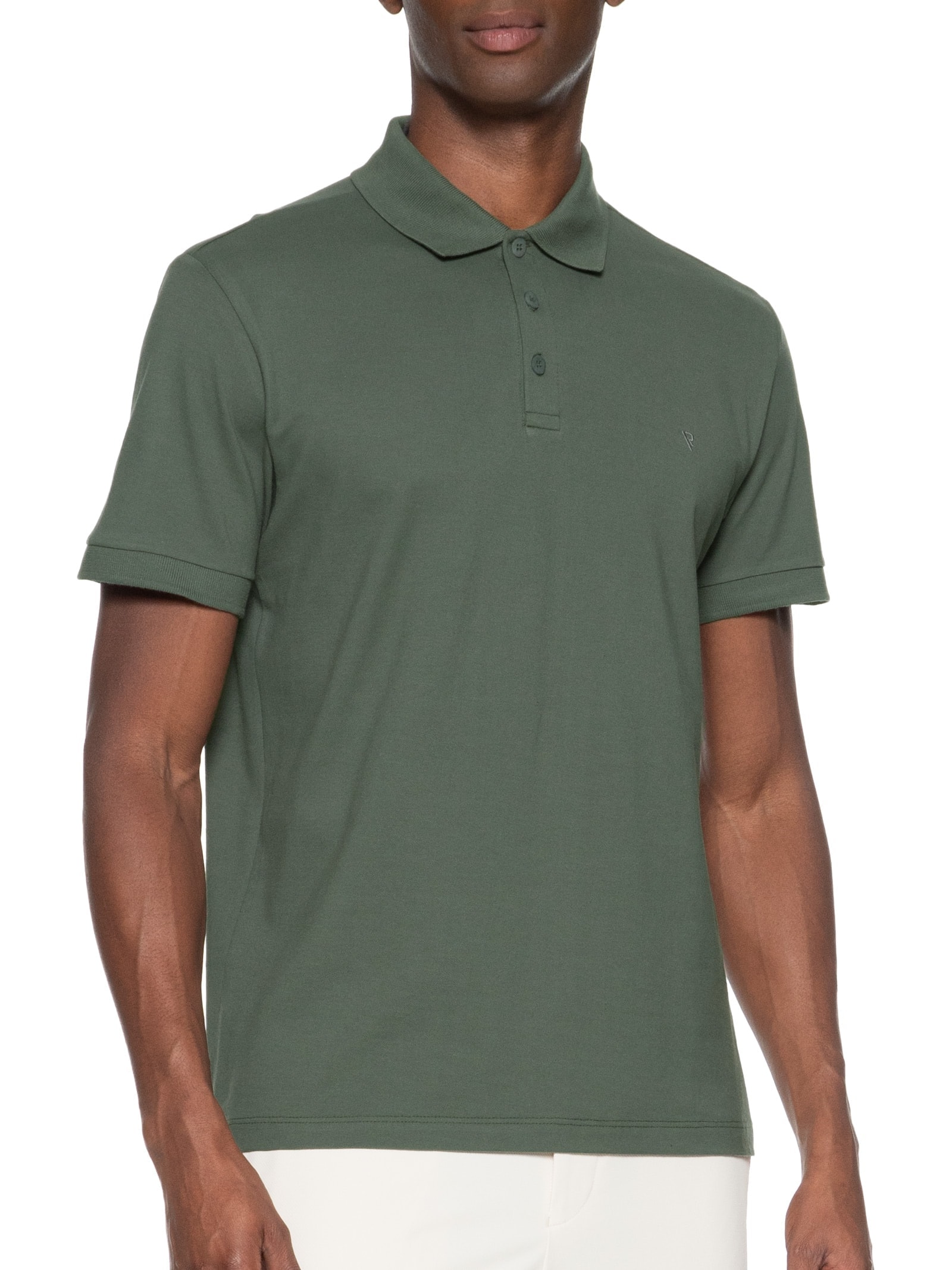 Polo Masculina Piquet Mc Básica Verde Vr
